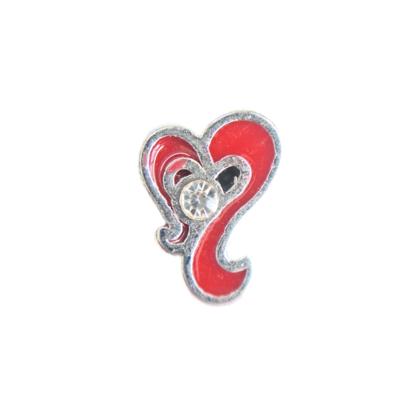 Red Heart Crystal Charm