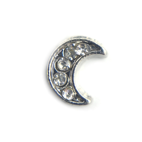 Large Crystal Moon Charm