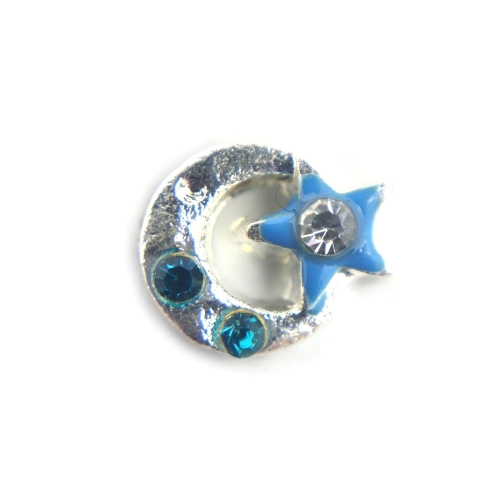 Moon And Blue Star Charm