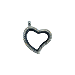 Crystal heart locket necklace