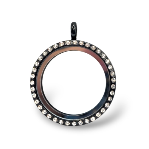 Crystal Black Memory Locket