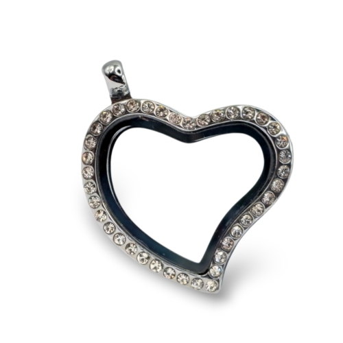 Crystal Heart Memory Locket