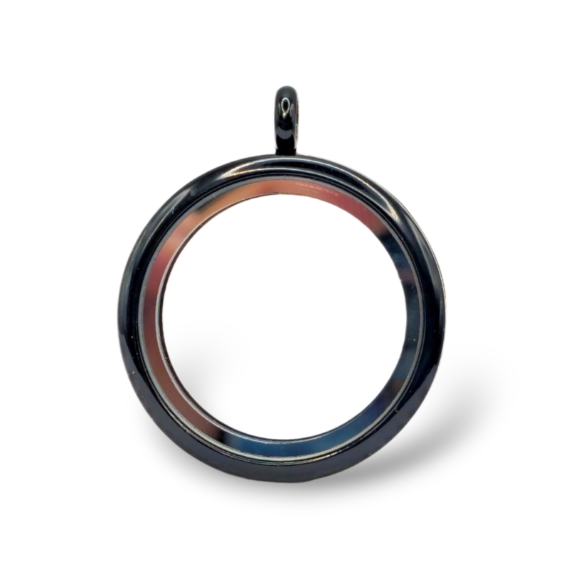 Plain Black Memory Locket