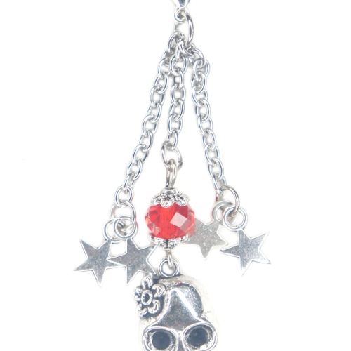 Skull And Crystal Charm Dangle